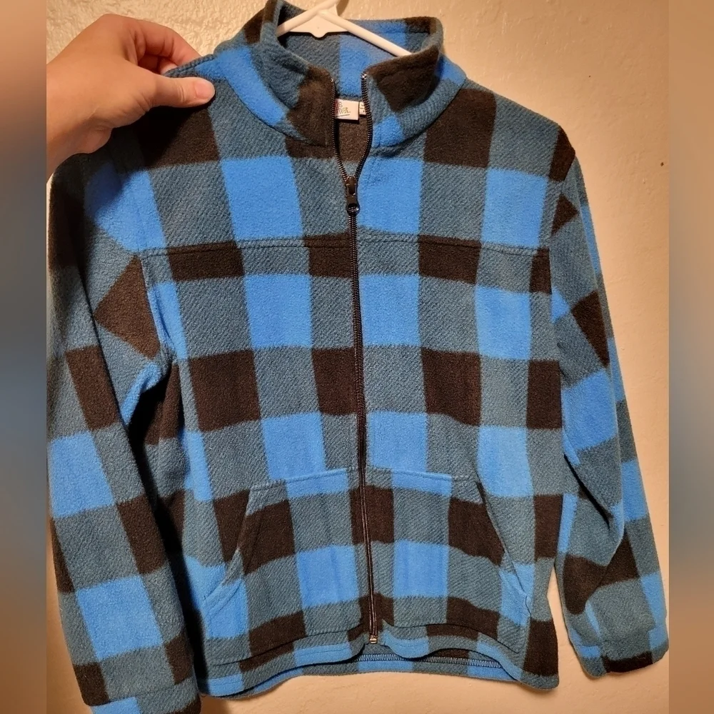 Boys checkered Full Zip up sweater‎